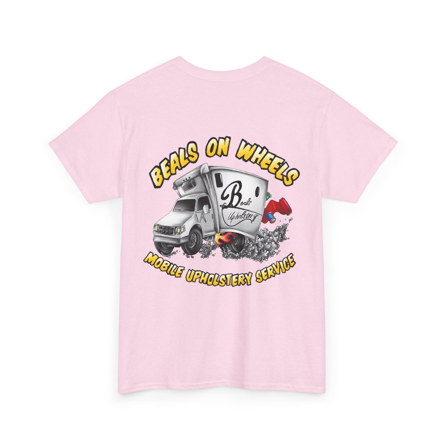 "Beals On Wheels" Unisex Heavy Cotton Tee (Black Front Logo)