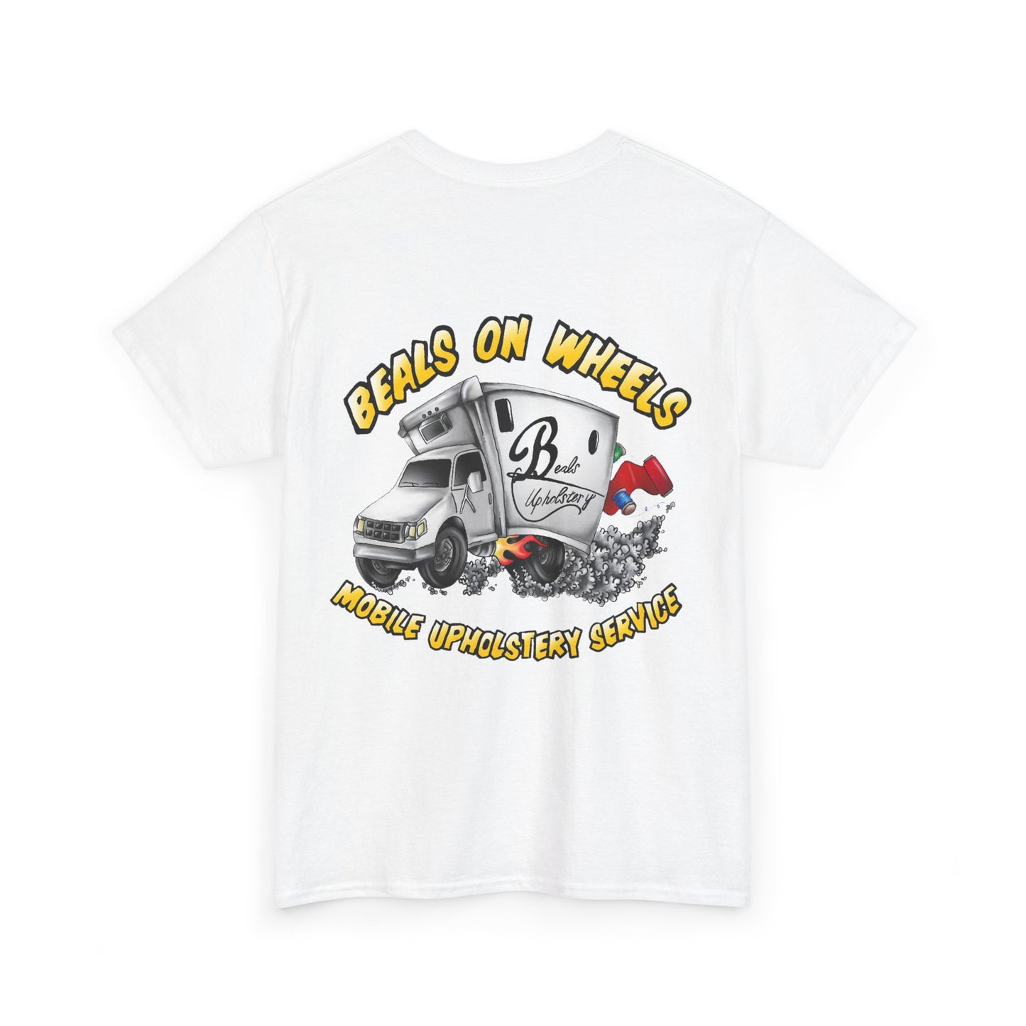"Beals On Wheels" Unisex Heavy Cotton Tee (Black Front Logo)
