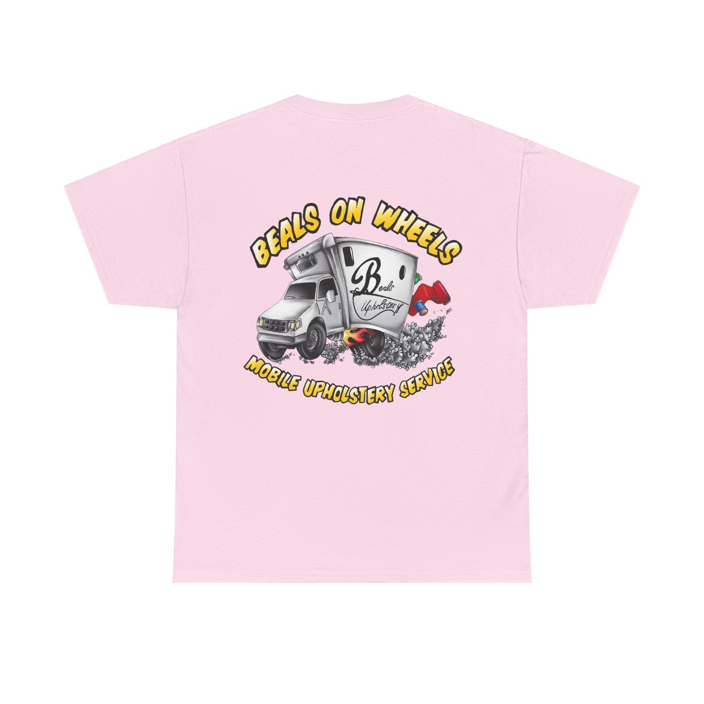 "Beals On Wheels" Unisex Heavy Cotton Tee (Black Front Logo)