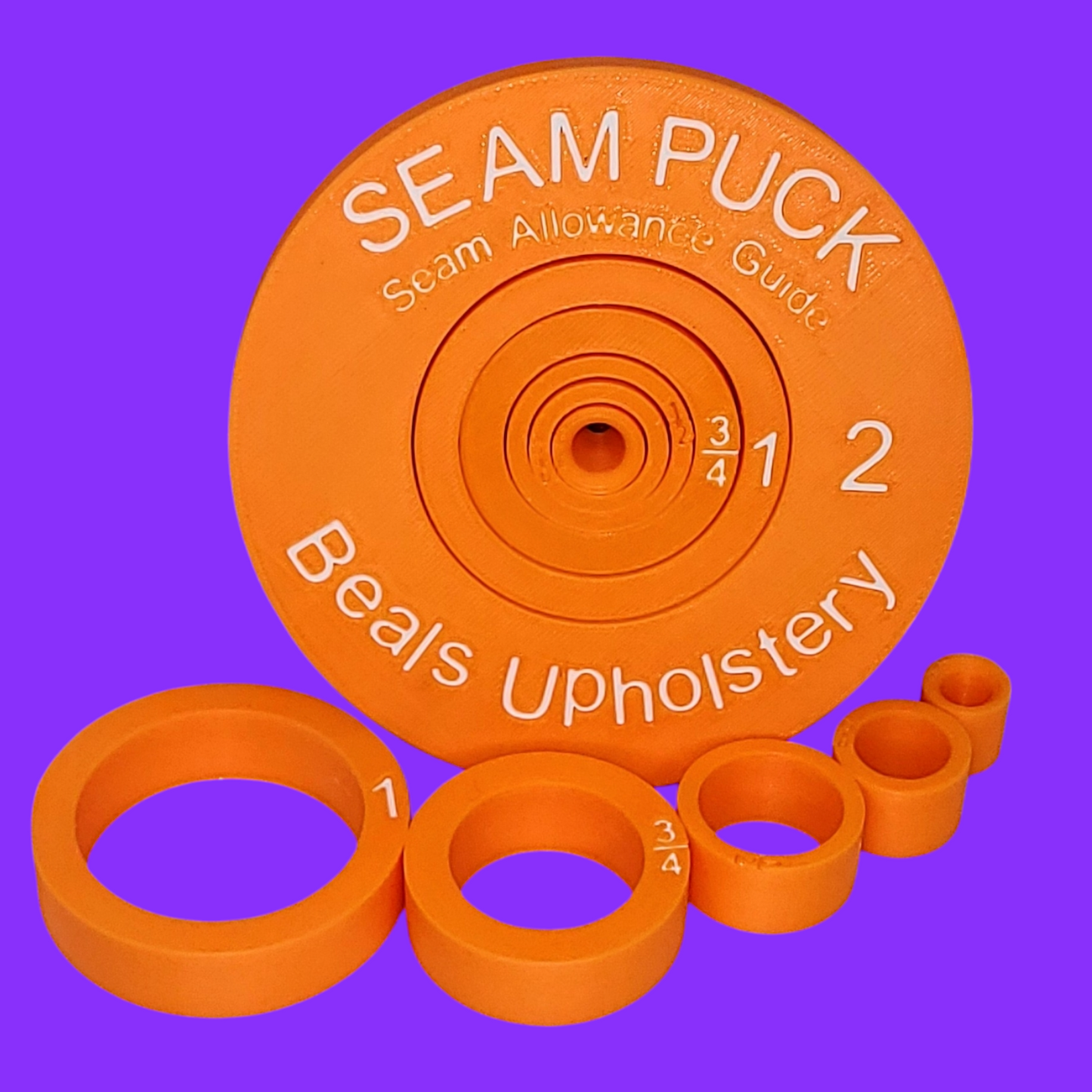 Tangerine Orange Seam Puck (w/White Lettering)