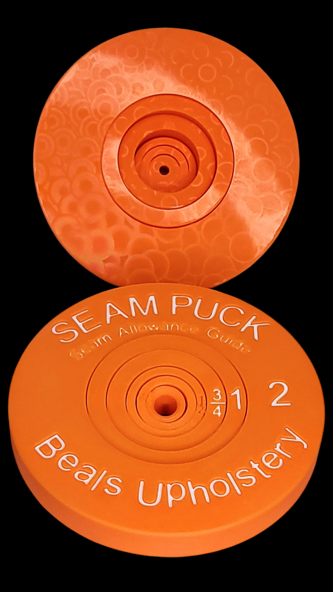 Tangerine Orange Seam Puck (w/White Lettering)