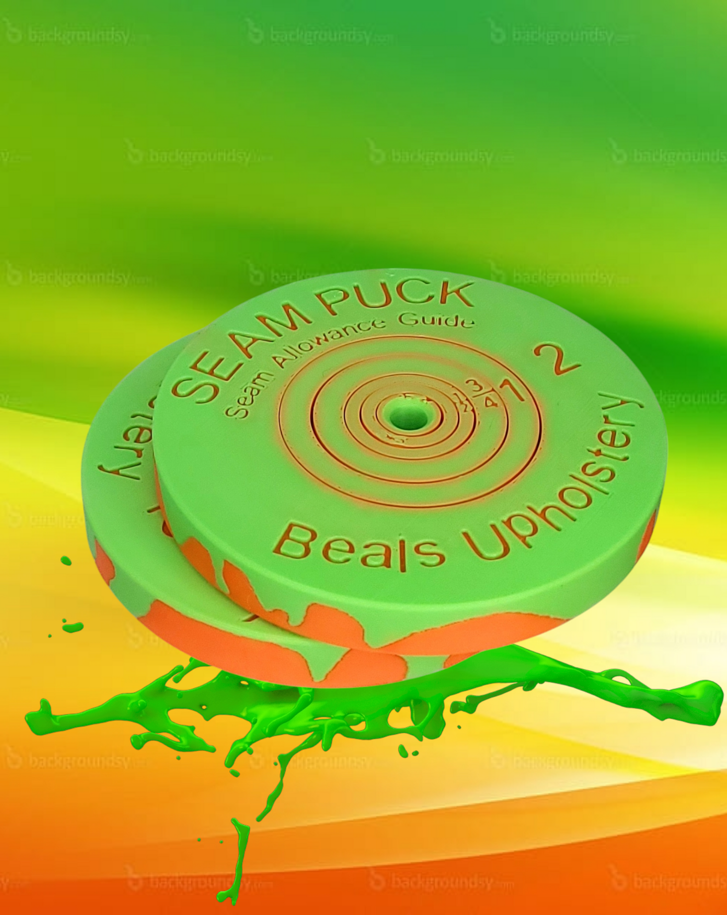 90's Slime Time Throwback Seam Puck (Orange w/ Green Slime)
