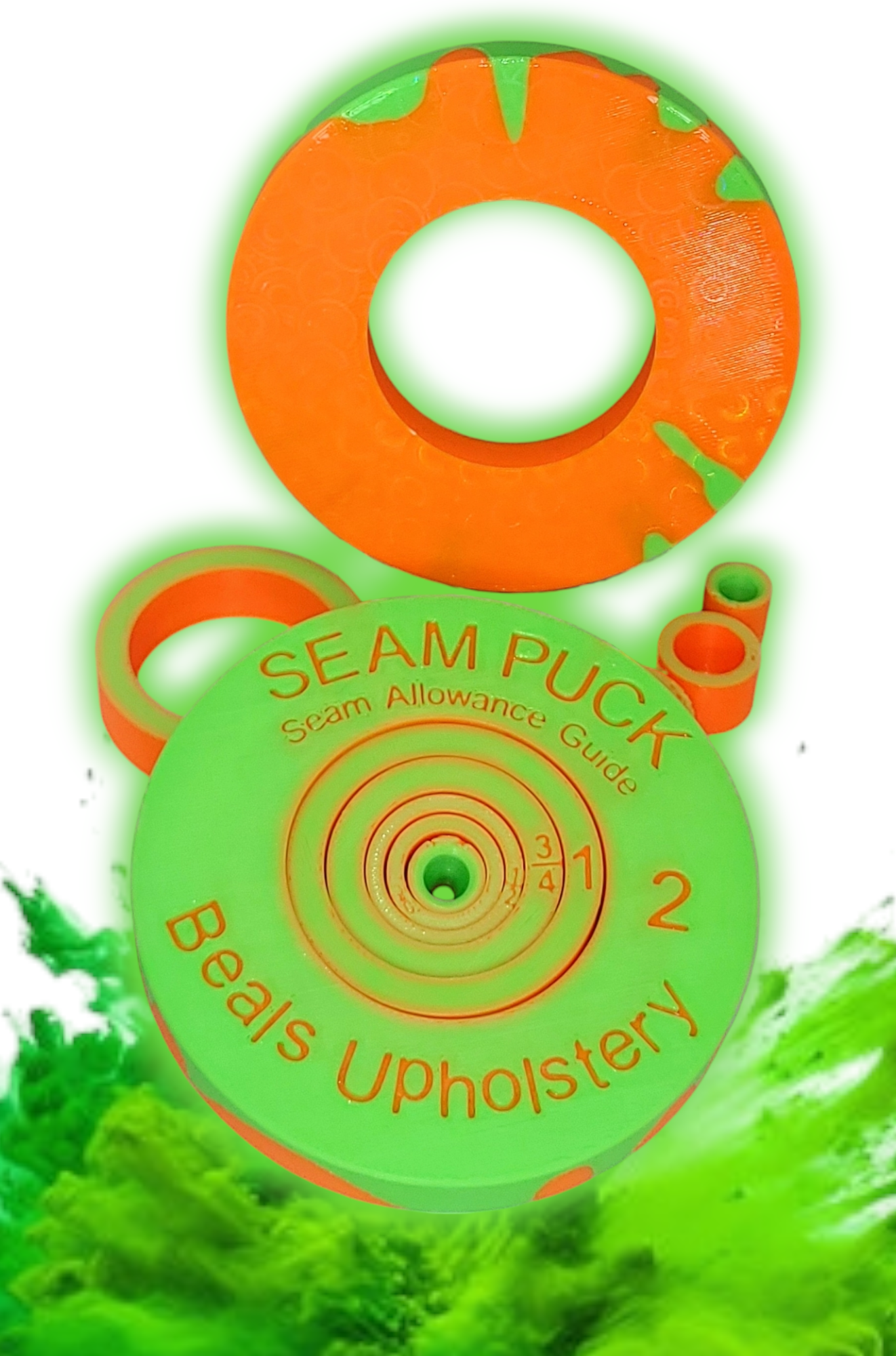 90's Slime Time Throwback Seam Puck (Orange w/ Green Slime)