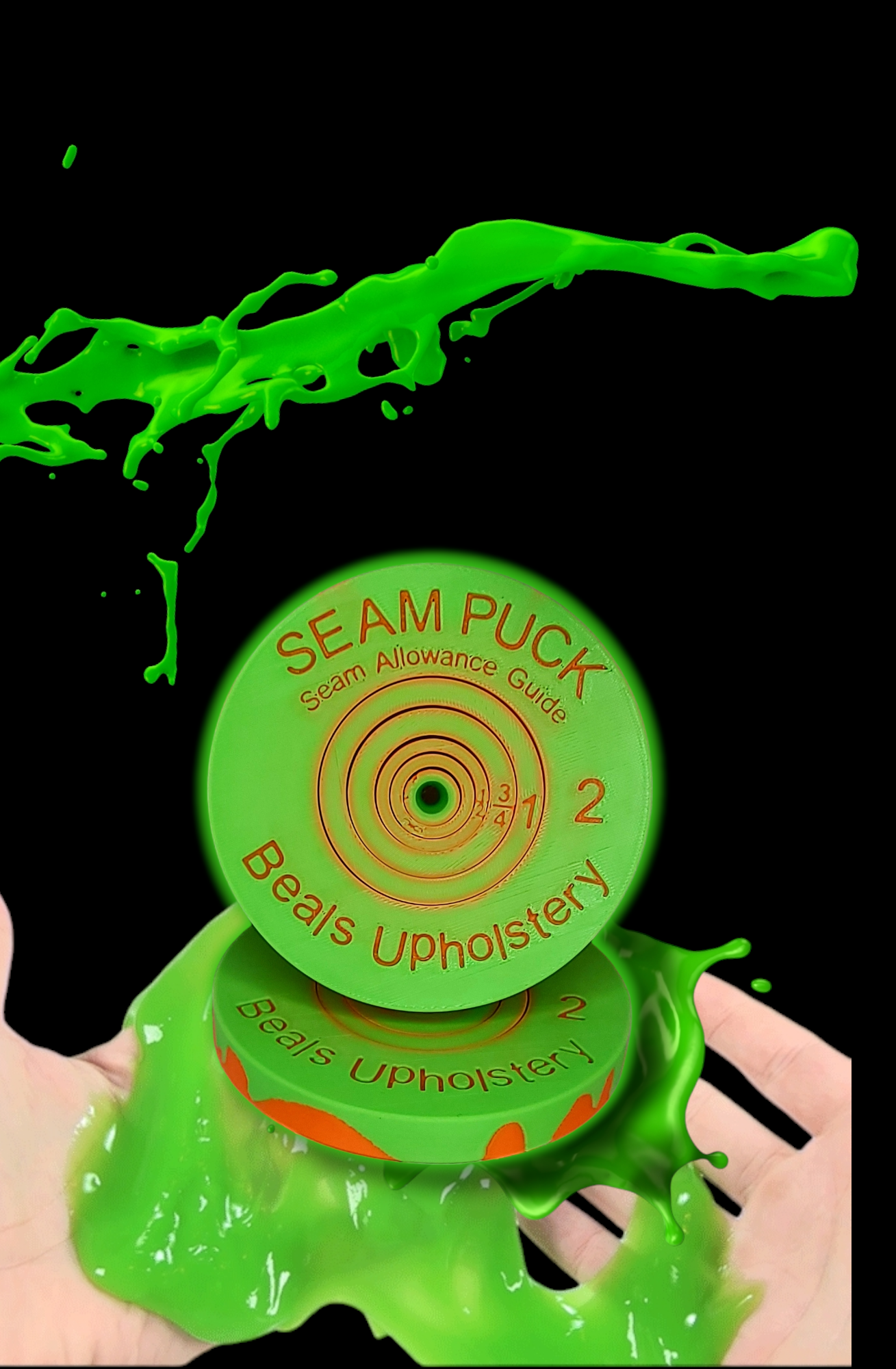 90's Slime Time Throwback Seam Puck (Orange w/ Green Slime)