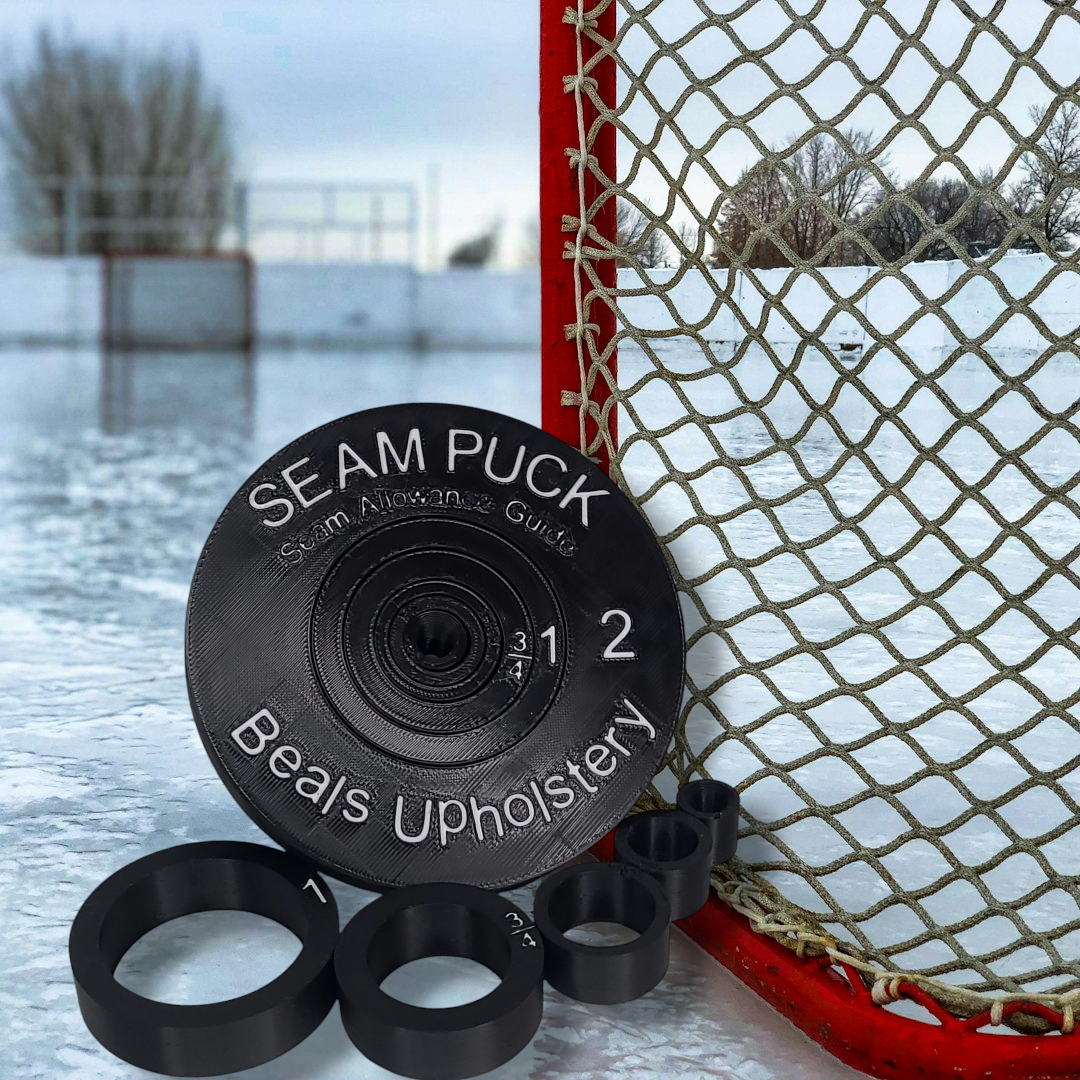 Black Ice Seam Puck (w/White Lettering)