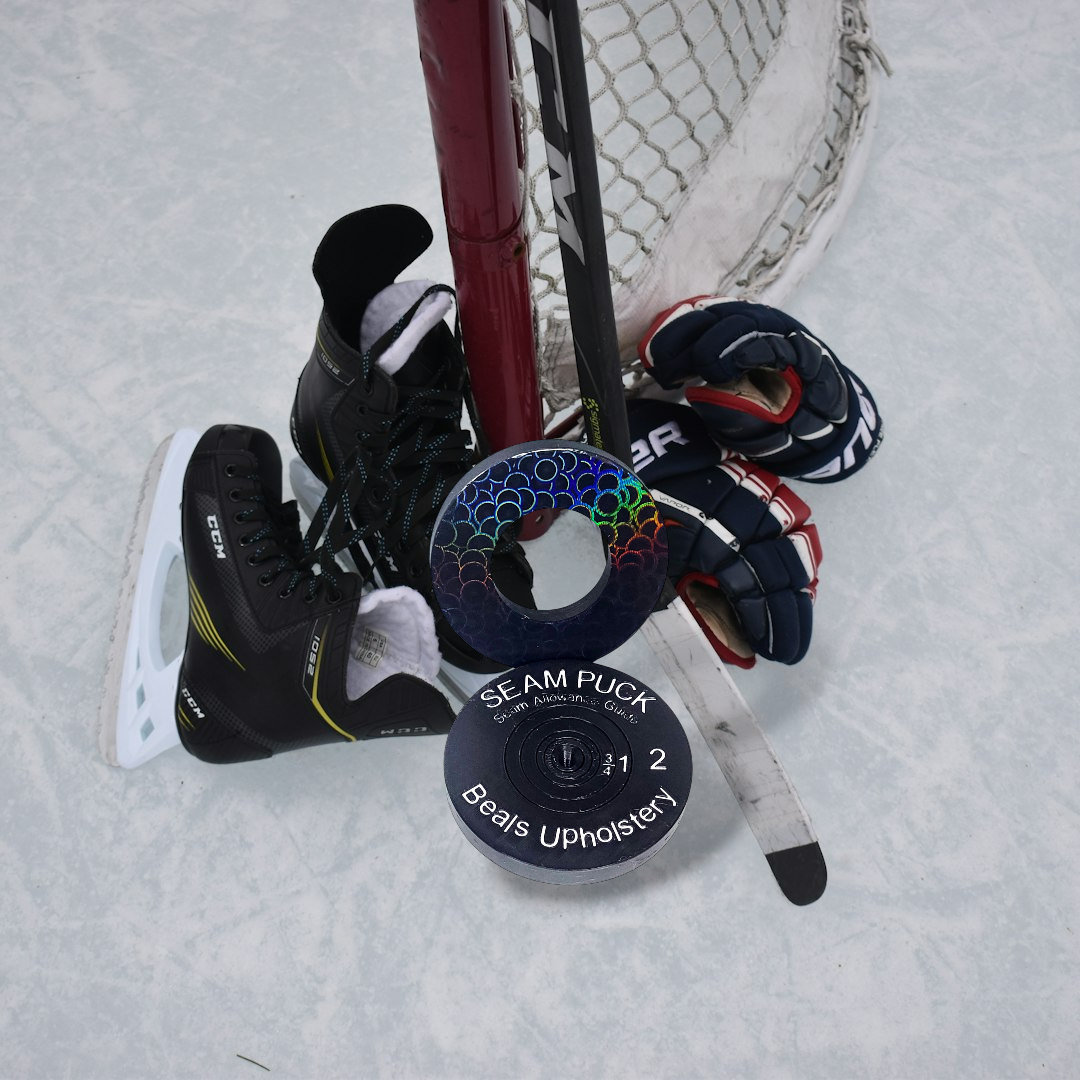 Black Ice Seam Puck (w/White Lettering)