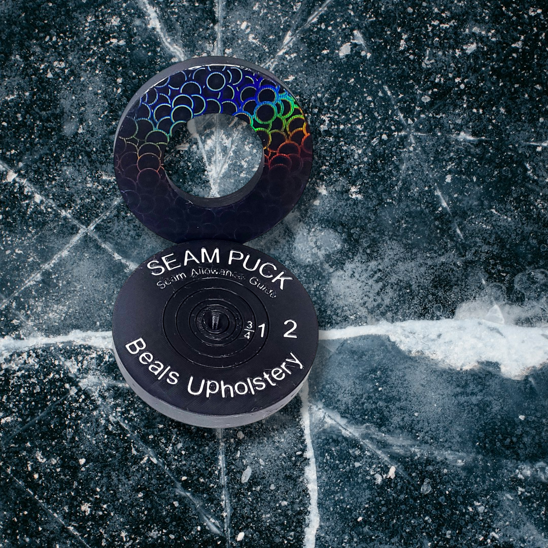 Black Ice Seam Puck (w/White Lettering)