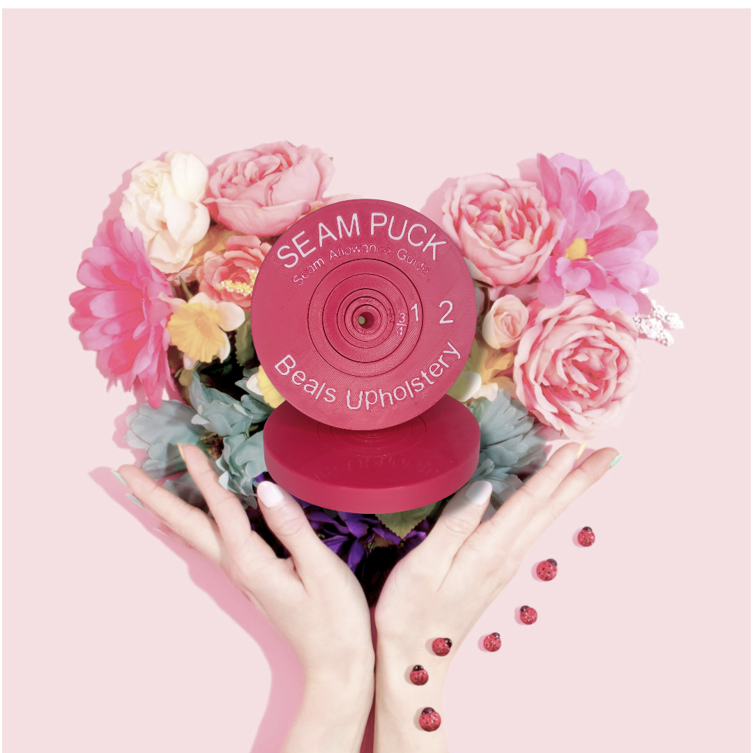 Rose Pink Seam Puck (w/White Lettering)