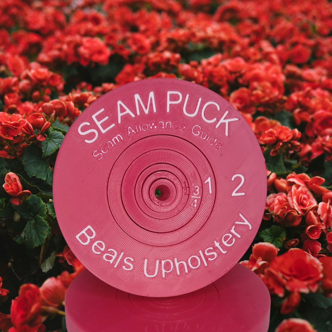 Rose Pink Seam Puck (w/White Lettering)