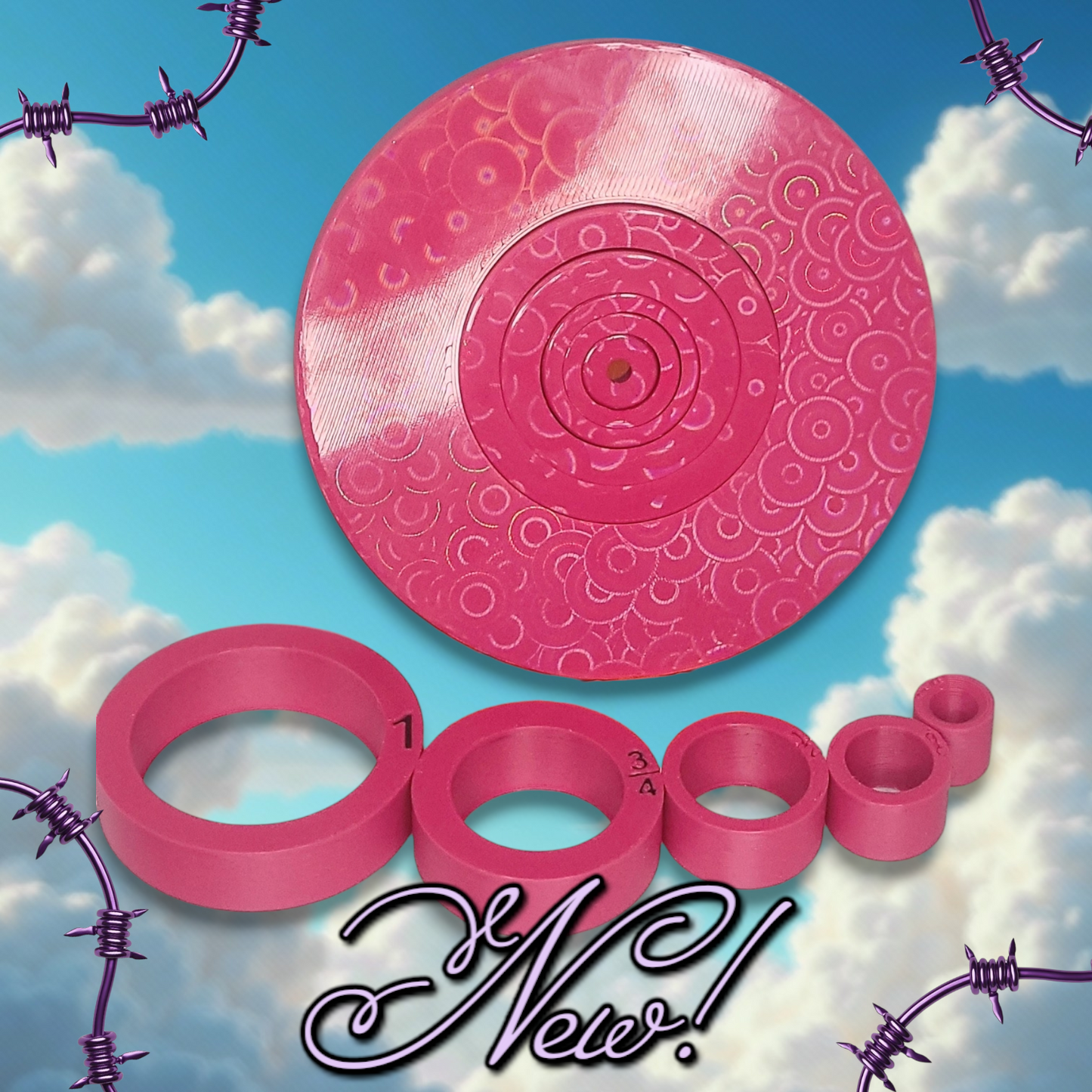 Punk Pink Seam Puck (w/Black Lettering)