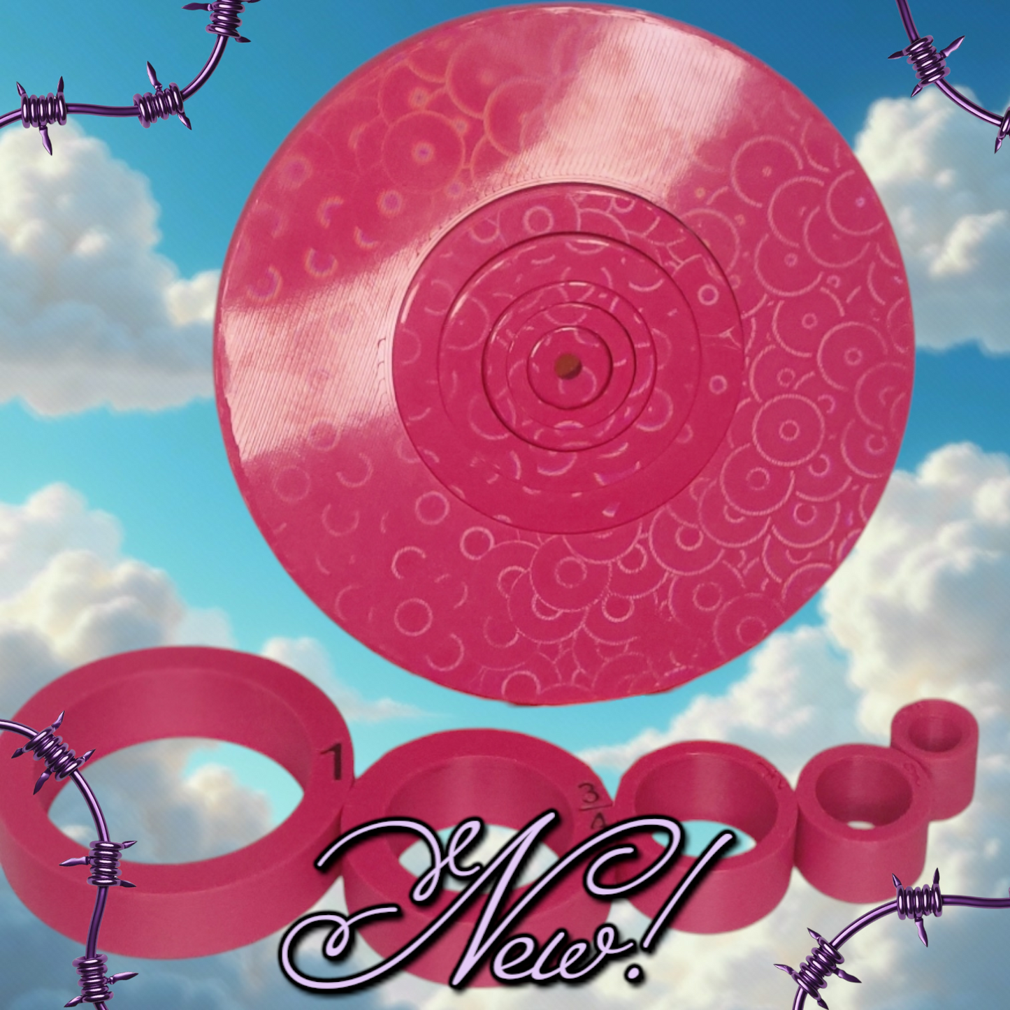 Rose Pink Seam Puck (w/White Lettering)