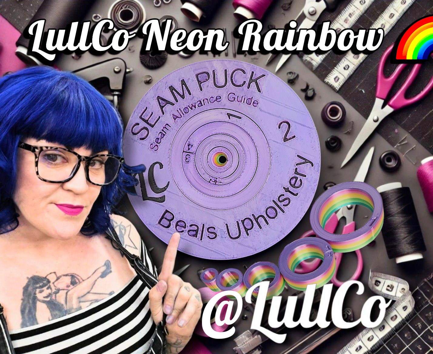 LullCo Neon Rainbow Collab Seam Puck (Rainbow Silk w/Black Lettering)