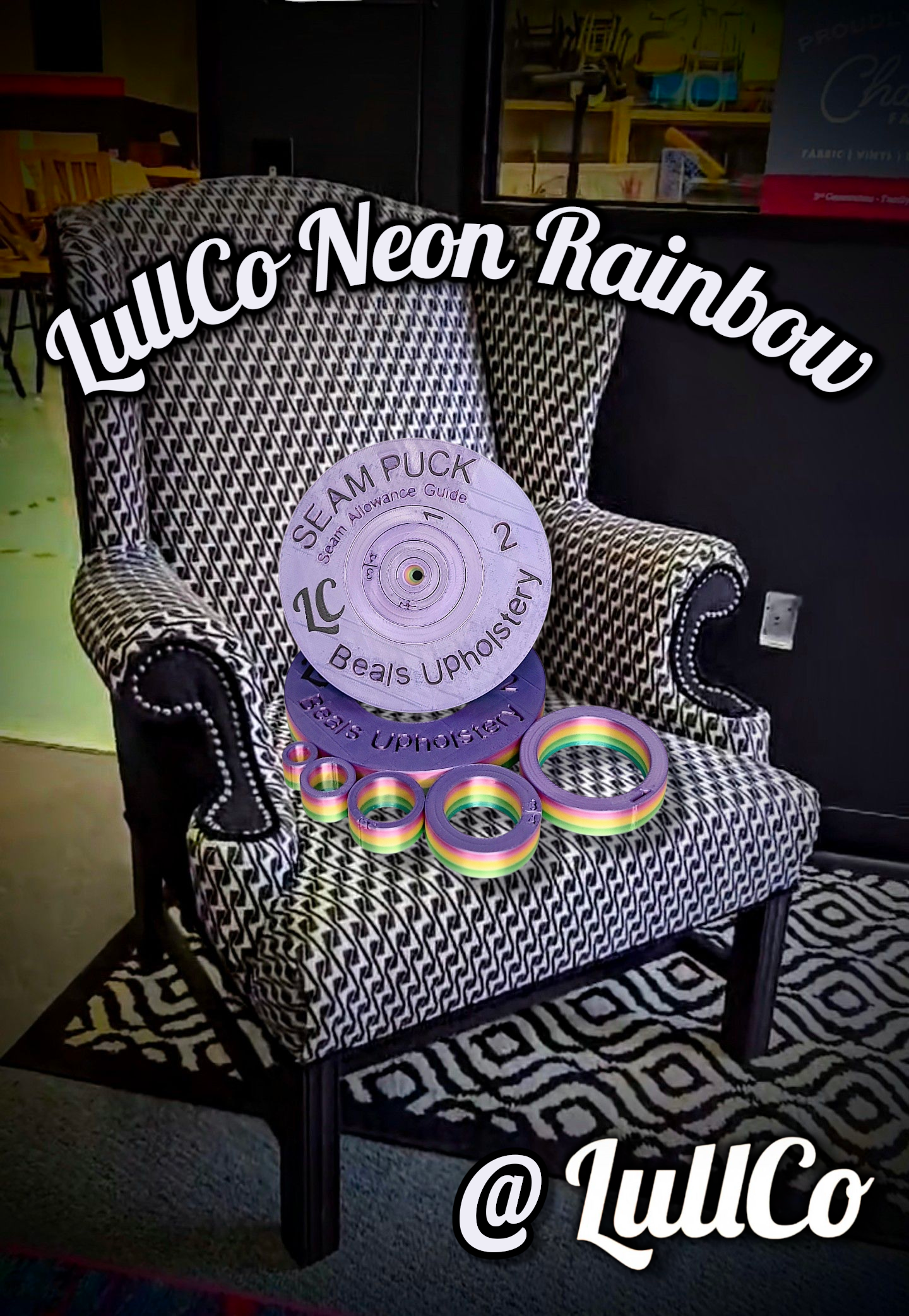 LullCo Neon Rainbow Collab Seam Puck (Rainbow Silk w/Black Lettering)