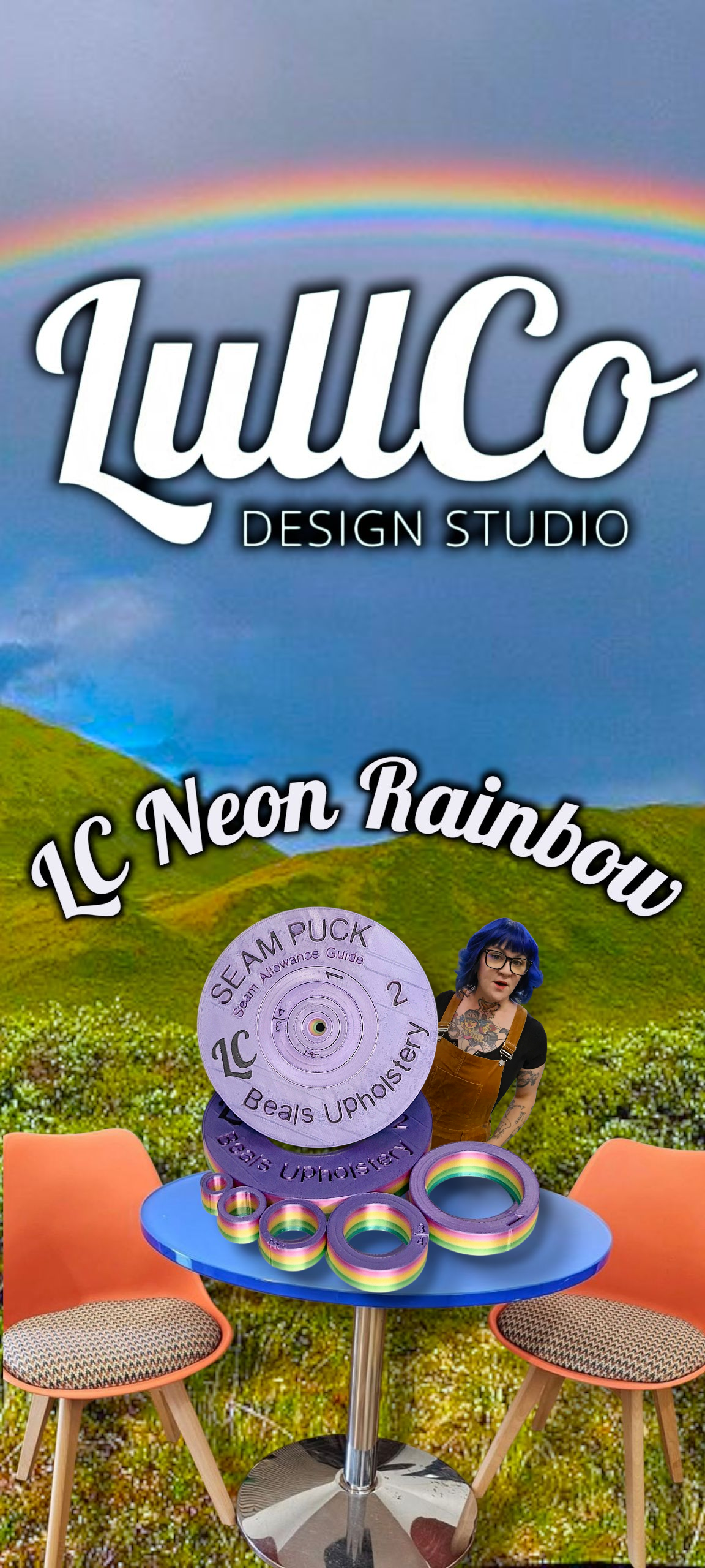 LullCo Neon Rainbow Collab Seam Puck (Rainbow Silk w/Black Lettering)