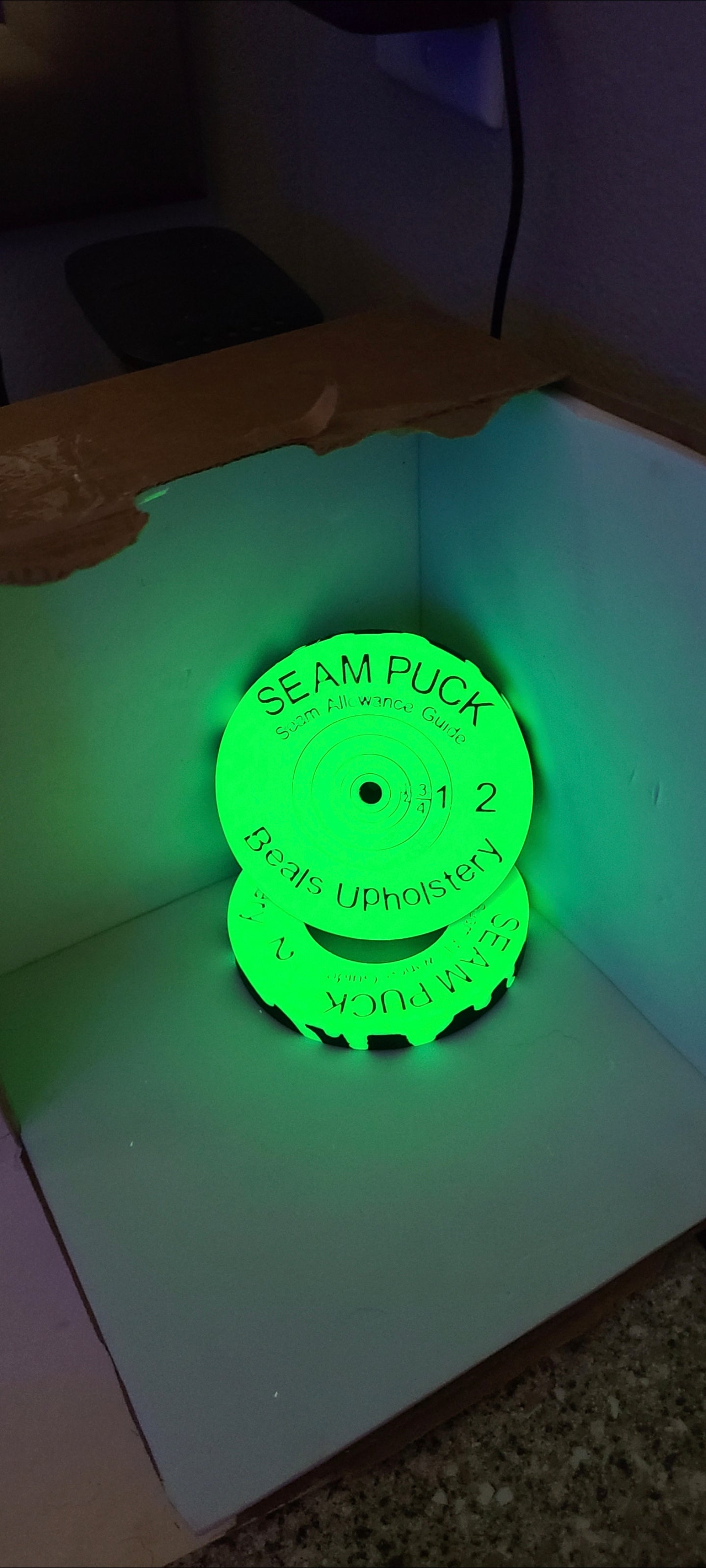 The Radioactive Glow in the Dark Seam Puck! (Black w/ Glow in the Dark Green)