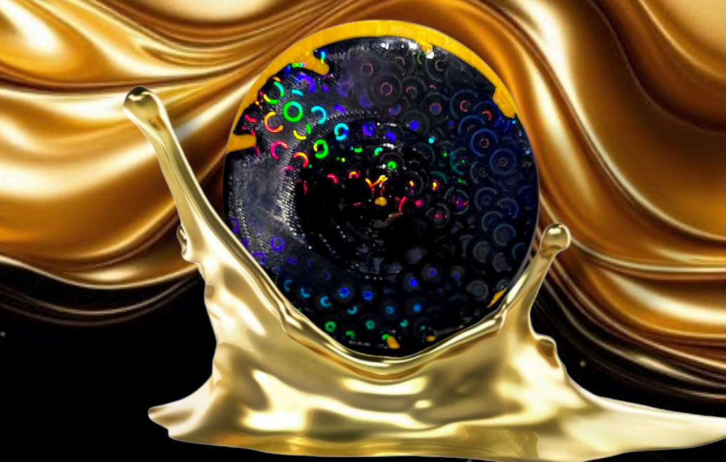 The Gold Drip Seam Puck (Black w/Gold Drip)