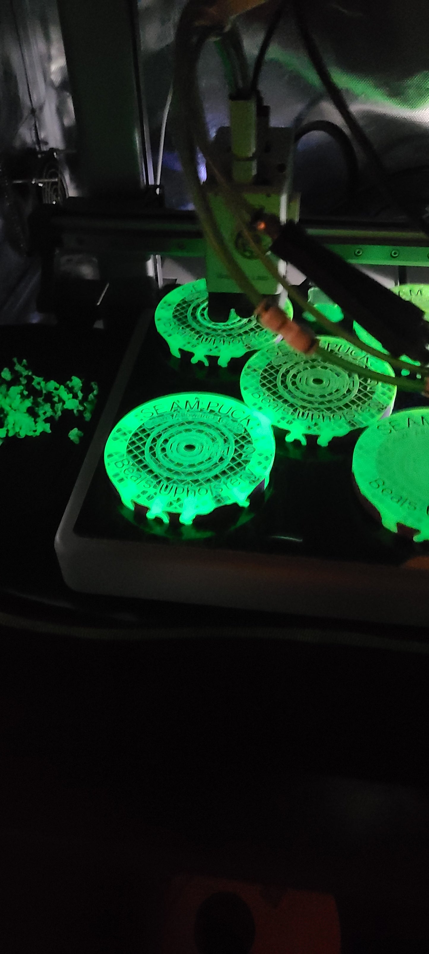 The Radioactive Glow in the Dark Seam Puck! (Black w/ Glow in the Dark Green)