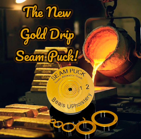 The Gold Drip Seam Puck (Black w/Gold Drip)