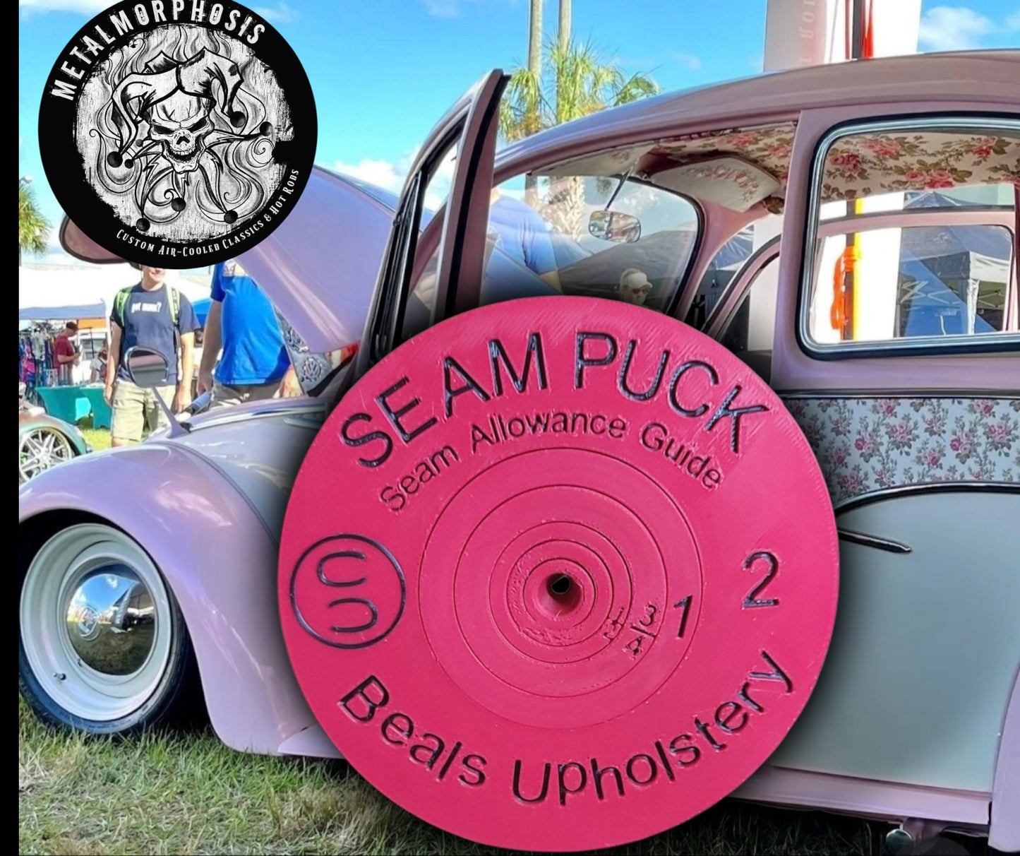 The Cate Culp Charity Seam Puck (Magenta & Black CC Logo)