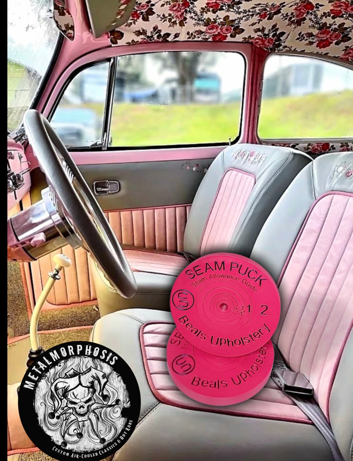 The Cate Culp Charity Seam Puck (Magenta & Black CC Logo)