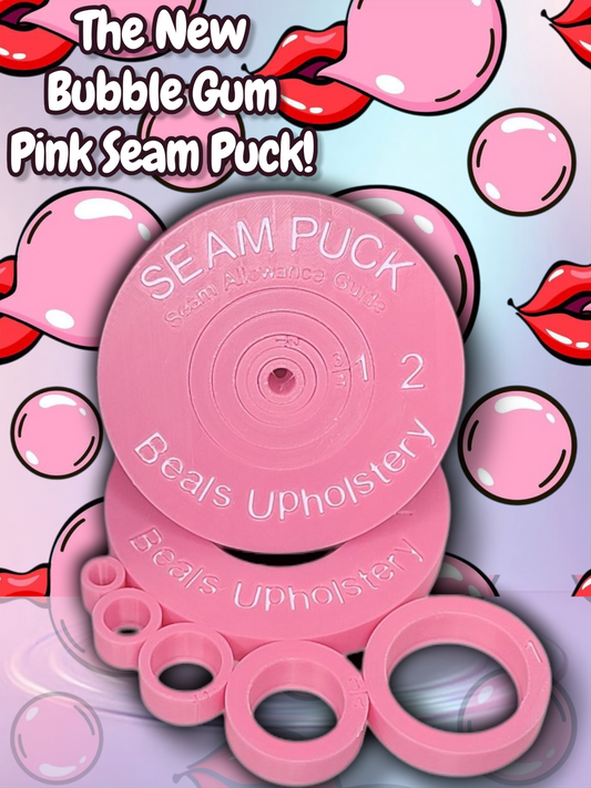 Bubblegum Pink Seam Puck (Light Pink w/White Lettering)