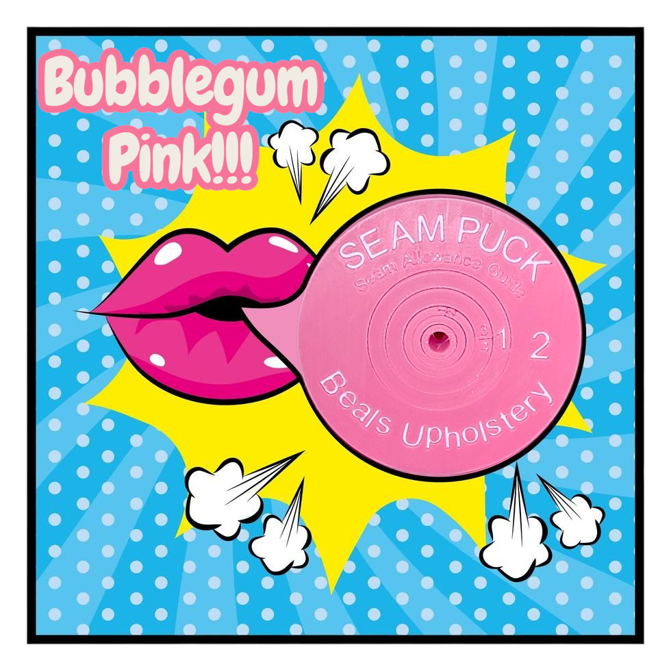 Bubblegum Pink Seam Puck (Light Pink w/White Lettering)