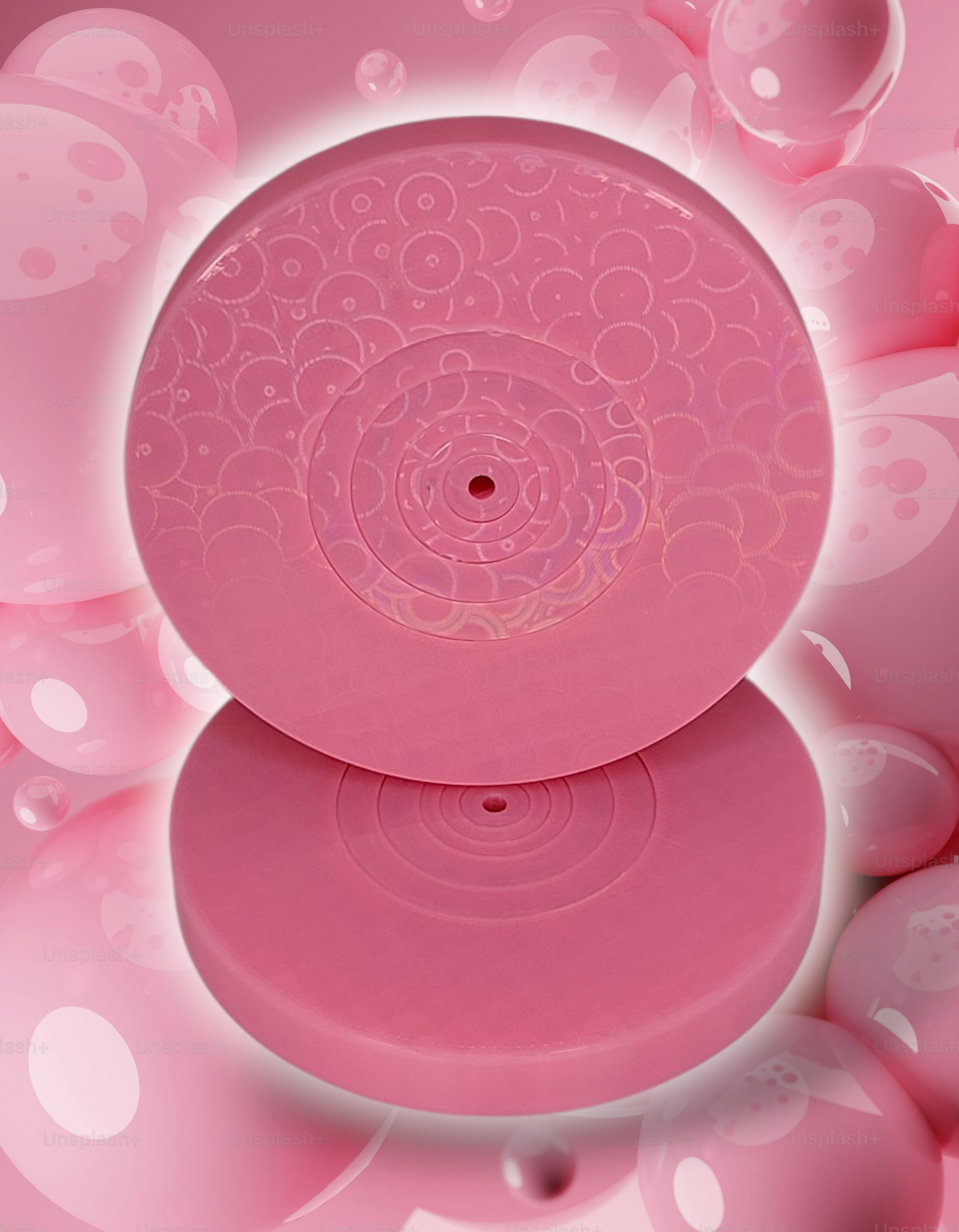 Bubblegum Pink Seam Puck (Light Pink w/White Lettering)